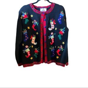 Christmas Button Down Sweater Size Small